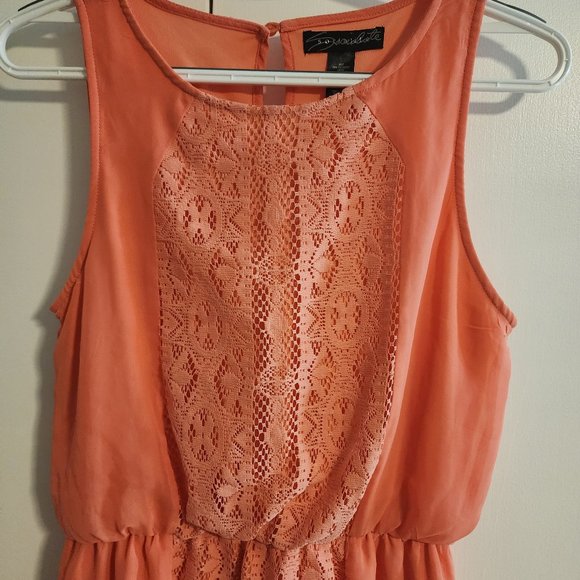 Socialite Pink Crochet Insert Pull On Tank Dress with Elastic Waist | Size S - Picture 2 of 6